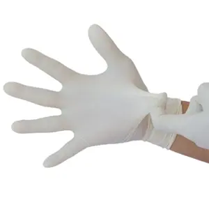 Guantes de látex sin polvo Guantes médicos de látex desechables Guantes médicos de látex M 4,5G para hospital al por mayor