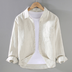 HO nuovo <span class=keywords><strong>camicia</strong></span> <span class=keywords><strong>uomo</strong></span> taglie forti a maniche lunghe di <span class=keywords><strong>lino</strong></span> di cotone leggero e Casual <span class=keywords><strong>camicia</strong></span> a maniche lunghe da <span class=keywords><strong>uomo</strong></span> - Product Image 6