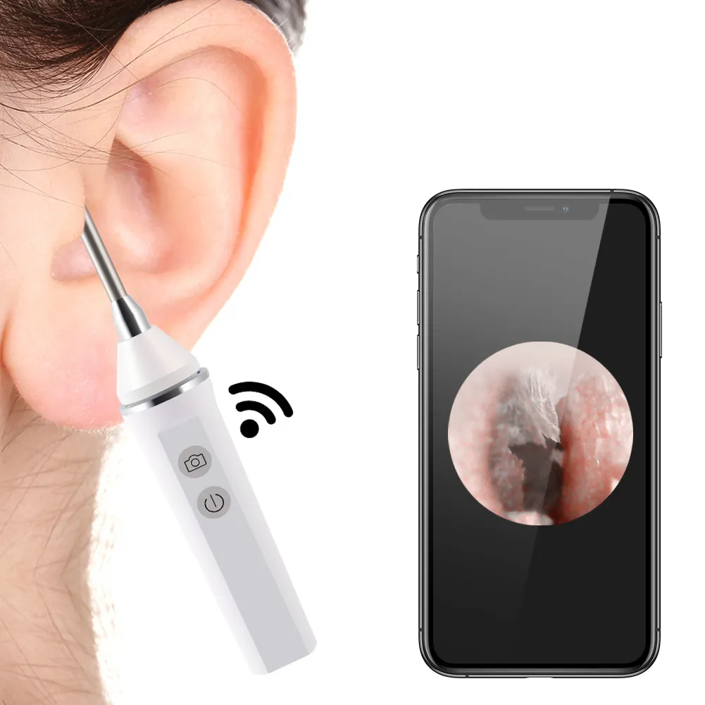 Mini câmera endoscópica wi-fi, câmera endoscópio de 3.9mm com 6 leds interface de inspeção usb cuidados de saúde do nariz do ouvido com palito