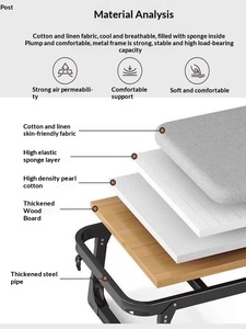 เตียงพับพักกลางวัน เตียงเดี่ยวสำหรับสำนักงาน เตียงเรียบง่ายสำหรับใช้ในบ้าน เตียงเคลื่อนที่สำหรับบ้านเช่า ของใช้สำหรับงีบหลับ แผ่นรองนอนแข็ง คุณภาพดี สำหรับตั้งแคมป์ - Product Image 4
