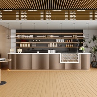 Bureau de réception minimaliste moderne en bois massif pour café, pâtisserie, bar et confiserie - Luxe léger haut de gamme Yimutang