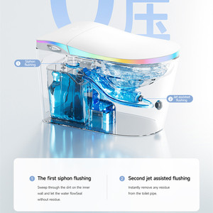 Inodoro <span class=keywords><strong>Inteligente</strong></span> de Lujo con Bidé Ergonómico, Apertura Automática por Sensor de Pie, Descarga Frontal, Impermeable y Luz Suave - Product Image 5