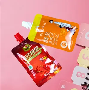 Fabriek Op Maat Bedrukte Stand-Up Herbruikbare Squeeze Jelly Sap Doypack Verpakking Appelmoes Fruitpuree Babyvoeding Tuit Zakje