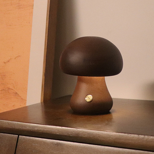 Modern Midcentury Metal <b>Mushroom</b> Dome Table <b>Lamp</b> Gray Switch Control LED AC Bedside Night Light - Product Image 4