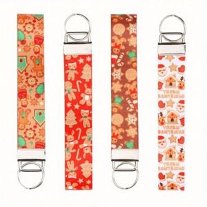 Custom Christmas Gingerbread Keychain Lanyards Festive <b>Wristlet</b> Straps for Keys Party Favors and Holiday Gifts - Product Image 1