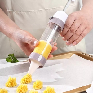 Cookie Press Maker Machine Clear Cookie Press Gun <b>Kit</b> with 13 Discs and 6 Icing Tips <b>Cake</b> <b>Decorating</b> <b>Kit</b> for DIY Cookie Biscuit - Product Image 2