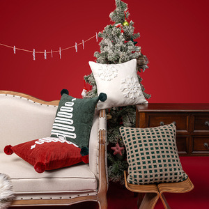 <b>Christmas</b> Chenille <b>Pillow</b> Covers 45x45Cm Embroidered Square Cushion Cases For Living Room Home Decor - Product Image 2