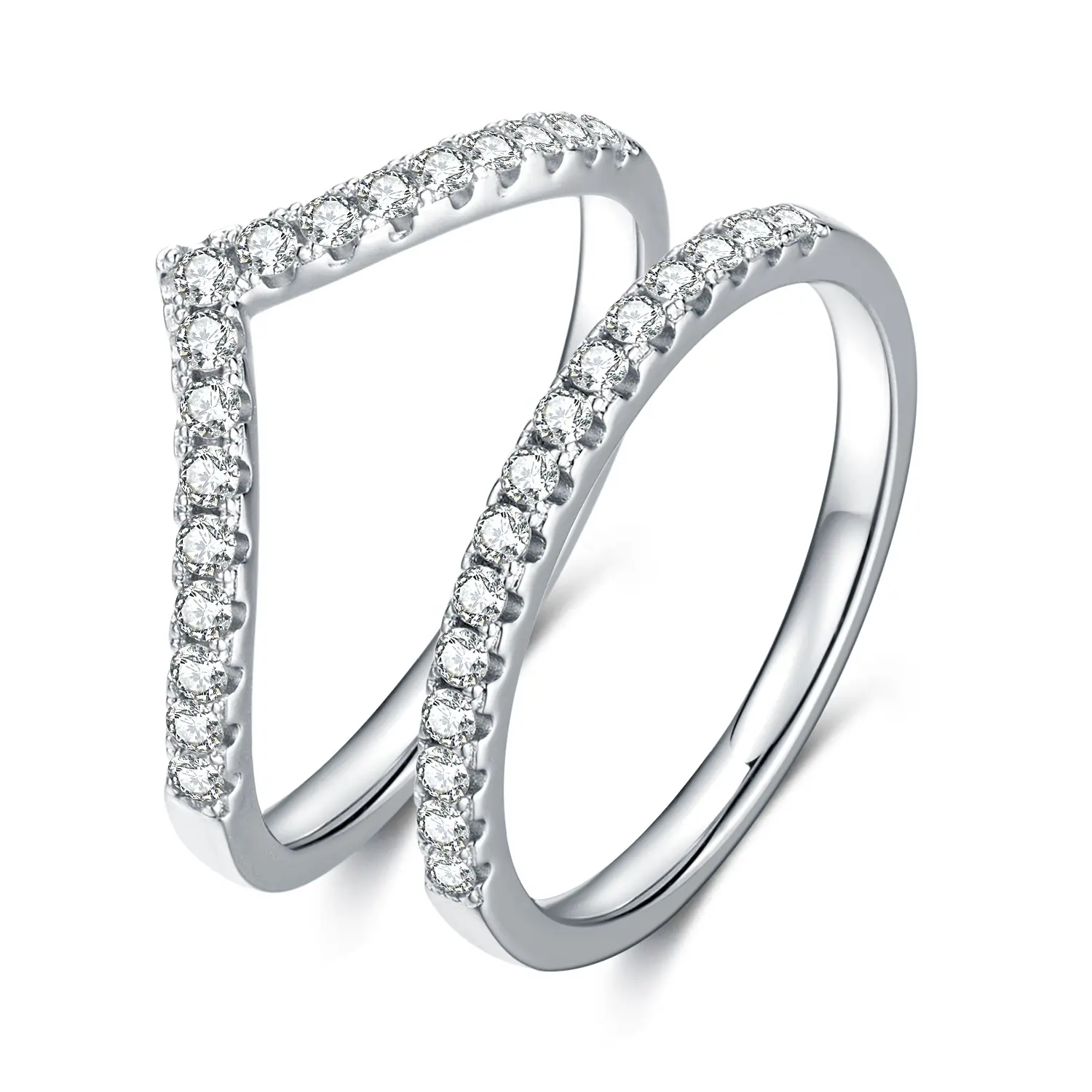 Abiding Moissanite แหวนหมั้นแหวนเพชร925เงินสเตอร์ลิงเครื่องประดับ Eternity แหวนแต่งงานสำหรับผู้หญิง