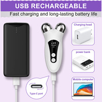 Mini masseur facial et cervical portable en forme de V à micro-courant, recharge USB, chauffage, vibration, 3 vitesses, machine de lifting cutané