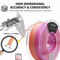 Filament PLA Soie Arc-en-ciel Yuanyang 1,75/3,0 mm 1 kg/3 kg - Dégradé Multicolore, Haute Brillance, Grande Résistance pour Impression 3D