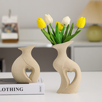 Ensemble de vases en céramique créatifs, blancs, simples et élégants, décoration de style européen, glaçure colorée, pour la maison, le salon, la table, nouvel article