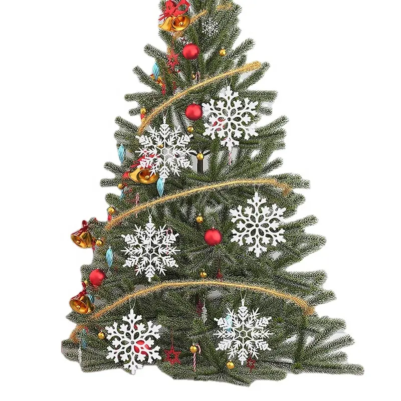 Decorazioni natalizie personalizzate popolari albero di pupazzo di neve di natale ornamento di fiocchi di neve ornamento per finestre per feste al coperto