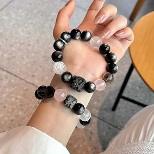 Pulsera Étnica de Cristal con Cuentas de Diamantes de Imitación para Parejas, 12mm, Diseño de León Guardián, Energía Curativa, Protección, Regalo, Venta al por Mayor, OEM Personalizado - Product Image 3