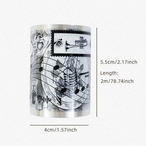 Đặc biệt dầu Băng dán cho handmade đen và trắng âm nhạc thế giới Glossy Pet Washi Băng - Product Image 6
