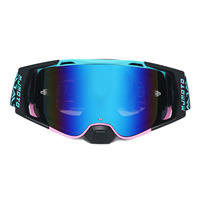 Lunettes de course tout-terrain personnalisées pour motocross, avec lentille anti-buée double couche à changement facile, protection UV 100% - Lunettes MX