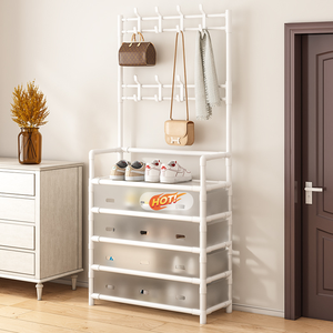 Étagère à chaussures cintre multicouche étagère à chaussures porte chapeau et étagère à chaussures Simple organisateur de salon sur pied - Product Image 1