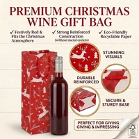 Sac en papier blanc personnalisé pour cadeaux de Noël, avec poignées, pour l'emballage de bouteilles de vin