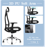 Kursi Kantor Modern Eksekutif Bos Manajer Gaming Komputer Putar Sandaran Tinggi Full Mesh Ergonomis Penyangga Lumbal Terbaik dan Nyaman