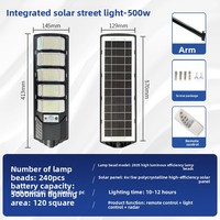 Lampe solaire tout-en-un pour rue, avec détecteur de mouvement, LED haute luminosité, étanche, éclairage solaire extérieur pour cour, allée
