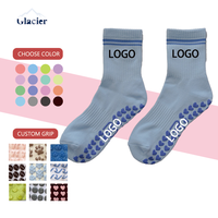 Chaussettes antidérapantes pour Pilates, couleur décontractée, chaussettes personnalisées pour Pilates et Yoga pour femmes
