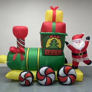 2023 Hot Sale Pequeno Barato Natal Inflável Papai Noel Boneco De Neve Com Trem Do Presente Arco Árvore Natal decoração suprimentos