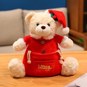 New Christmas Bear Plush <strong>Toy</strong> Comforter Storage Bag with PP Cotton Filling Holiday Decoration Ornaments - Product Image 4