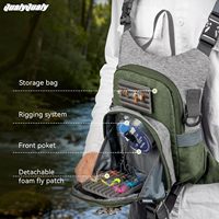 Sac de poitrine en nylon pour la pêche à la mouche, avec station de travail intégrée, léger, fermeture éclair, dégagement rapide - Usine ODM/OEM