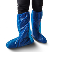 Couvre-bottes en plastique extra large de 19 pouces de haut imperméable à l'eau de protection pour bétail de ferme couvre-bottes jetables en PE avec élastique