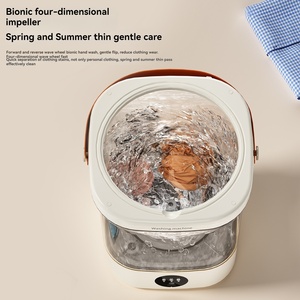 Mini Lavadora Portátil de 12L para Ropa Interior y Calcetines, Lavadora para Dormitorio con Rueda de Ondas Biónicas 4D, Iones de Agua, Antibacteriana y Panel Táctil - Product Image 4