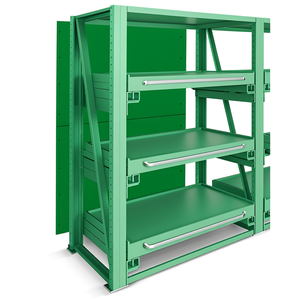 Fami System Ar Rear Wall Shelving Unit 1050 L X 3010 H Green Ral6011 <b>For</b> <b>Storage</b> - Product Image 3