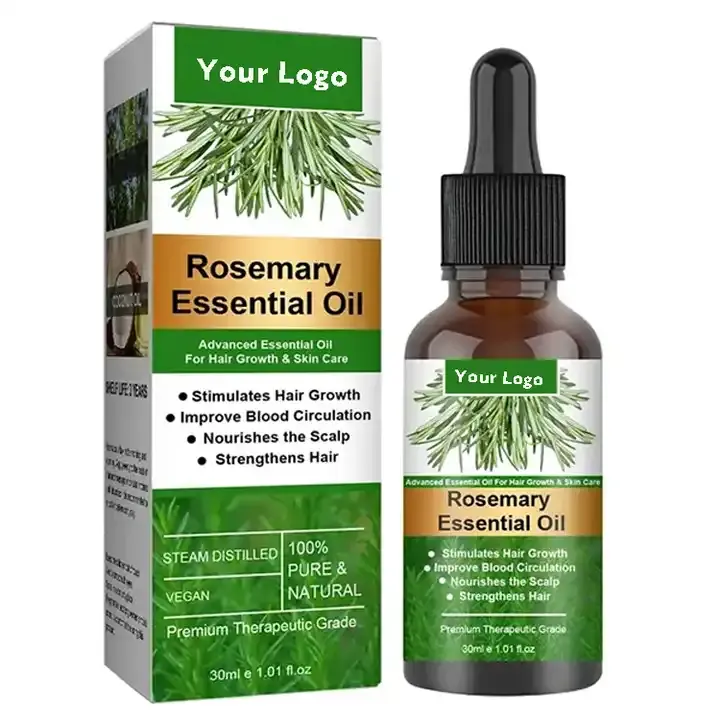 Private Label 100% Natural Herbal Orgânico Atacado Scalp Elixirs Cuidados Perda Tratamento Rosemary Hair Growth Oil Soro para Cabelo