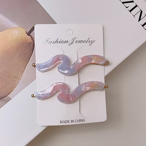 Yi YHJレディースヘアアクセサリー2025新しいウェーブアセテート2ピースセットBang Duckbillクリップサイドクリップヘアピン子供用カスタム - Product Image 6