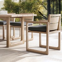 Tables et chaises d'extérieur en teck Cour Terrasse Jardin Chaise en rotin Villa Crème solaire imperméable Loisirs Table et chaise d'extérieur