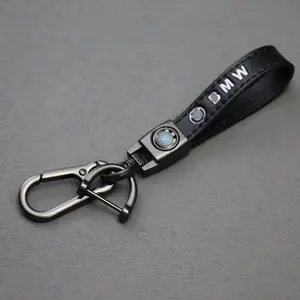 Custom Logo Luxury Pu Leather Car Key Chain Ring Accessories Men Women Auto Logos Keychain