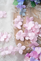 Fleur en satin à quatre pétales faite à la main de 2,9 cm pour robe de demoiselle d'honneur, accessoires de vêtements DIY