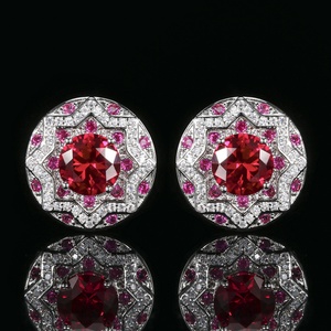 Fashion Eco-friendly Copper Round Cut 10*8MM Cubic Zirconia Temperament Star <b>Earrings</b> and Necklace Jewelry Set for Women - Product Image 5