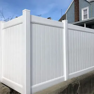 Venta al por mayor valla de vinilo blanco con puertas de valla 1,8*2,4 m 6x8ft W valla de vinilo de PVC para el hogar