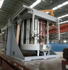 100kg-8ton metal melting furnace for sale forge casting machine equipment electric tilting iron induct steel medium frequency