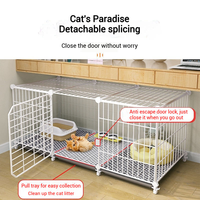 Cage pour chat de style villa, extra-large, espace libre, cage ouverte d'intérieur, maison pour chat à trois niveaux, petit nid pour chat, cage pour animaux de compagnie d'intérieur