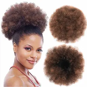 Afro rizado bollo de clip de cola de caballo afro puff rizado lazo lazos Cola de Caballo sintética 2020 extensiones de cabello de cola de caballo