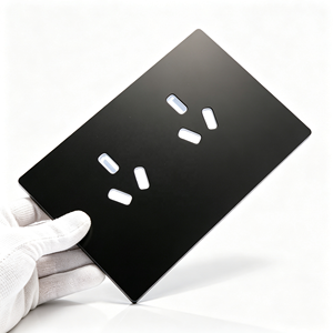 Oem Custom Black Glass Double Socket <b>Wall</b> Panel Outlet Switch Cover PC Oil Proof Durable <b>Vinyl</b> <b>Sticker</b> Adhesive Screen Printed - Product Image 2