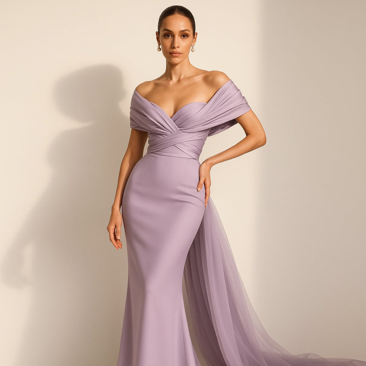 sachin and babi light blue dress Off The Shoulder Prom Dresses main image 1