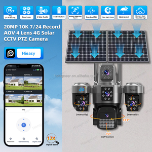 Hongnaer 20MP Solar Panel Aangedreven Draadloze 4G LTE Beveiligingscamera CCTV PTZ IP Camera HiEasy AOV 4 Lens Buiten 4G Simkaart Solar Camera - Product Image 2
