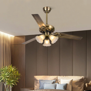 Scalable Fan Blades Gold Chandelier Pendant Light Modern Home Decorative glass Luxury LED Ceiling Fan with Lights - Product Image 4