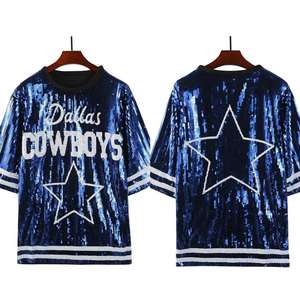 12 colori Dallas cowboy blu vestito di paillettes calcio maglia cowboy vestito paillettes per le donne - Product Image 4