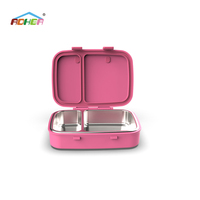 Boîte à lunch Aohea à 2 compartiments pour enfants et étudiants, étanche, avec logo personnalisé, capacité de 800 ml, boîte à lunch en acier inoxydable
