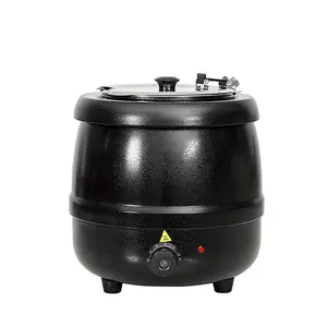 Hot Sale Commercial Electric Large Black Large Bottle Industrial Soup Warmer Soup Kettle With Stainless Steel Lid