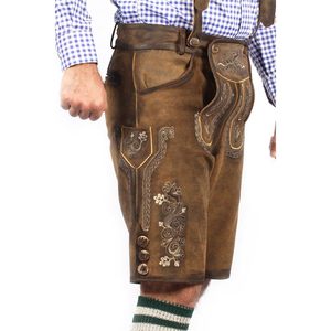 Boutique Lederhosen : Tenue traditionnelle bavaroise pour homme, 100% cuir, motif uni, tenue d'Oktoberfest, fabriquée en Allemagne - Product Image 1