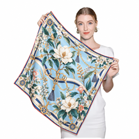 Impression personnalisée de foulards en soie pour cadeaux culturels de musée, conception personnalisée, marque privée, fabricant OEM ODM, faible MOQ, directement de l'usine