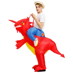 Phổ biến cosplay ăn mặc động vật trong kho Đỏ khủng long đi xe trên khủng long trang phục Inflatable trang phục